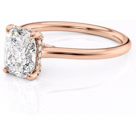 Inel de logodnă Kaia din aur Rose 14kt cu moissanite tăietură asscher – Solitar rafinată pentru profil mediu | Personalizează și configurează gratuit online [6]