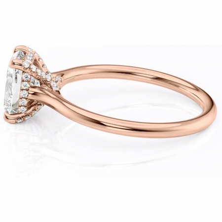 Inel de logodnă Kaia din aur Rose 14kt cu moissanite tăietură asscher – Solitar rafinată pentru profil mediu | Personalizează și configurează gratuit online [5]
