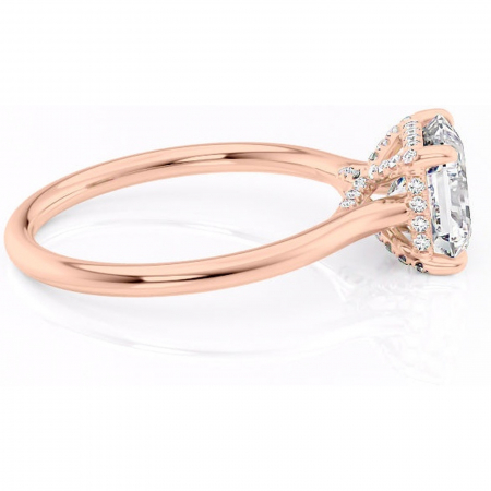 Inel de logodnă Kaia din aur Rose 14kt cu moissanite tăietură asscher – Solitar rafinată pentru profil mediu | Personalizează și configurează gratuit online [1]