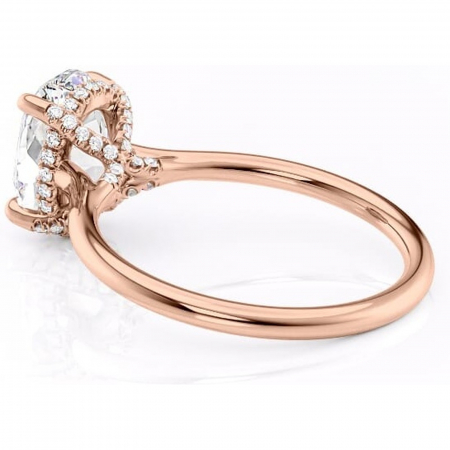 Inel de logodnă Kaia din aur Rose 18kt cu moissanite tăietură ovală – Solitar rafinată pentru profil mediu | Personalizează și configurează gratuit online [4]