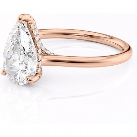 Inel de logodnă Kaia din aur Rose 18kt cu moissanite tăietură pară – Solitar rafinată pentru profil mediu | Personalizează și configurează gratuit online [6]