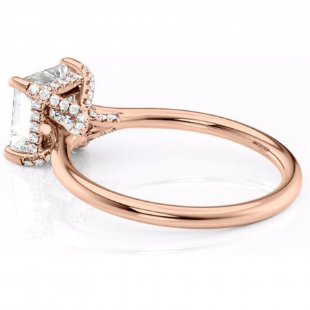 Inel de logodnă Kaia din aur Rose 18kt cu moissanite tăietură princess – Solitar rafinată pentru profil mediu | Personalizează și configurează gratuit online [4]