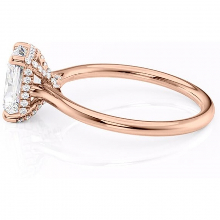 Inel de logodnă Kaia din aur Rose 14kt cu moissanite tăietură radiantă – Solitar rafinată pentru profil mediu | Personalizează și configurează gratuit online [5]