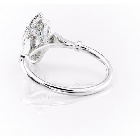 Inel de logodnă Lacey din aur Alb 14kt cu moissanite tăietură marquise – Pietre laterale rafinată pentru profil înalt | Personalizează și configurează gratuit online [3]