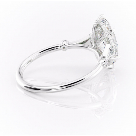Inel de logodnă Lacey din aur Alb 14kt cu moissanite tăietură marquise – Pietre laterale rafinată pentru profil înalt | Personalizează și configurează gratuit online [2]