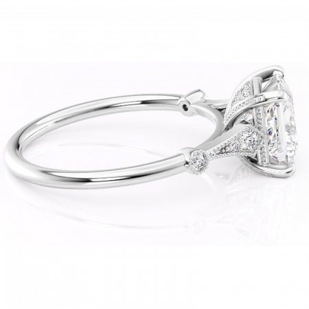 Inel de logodnă Lacey din aur Alb 14kt cu moissanite tăietură princess – Pietre laterale rafinată pentru profil înalt | Personalizează și configurează gratuit online [1]