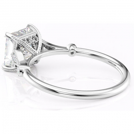 Inel de logodnă Lacey din aur Alb 14kt cu moissanite tăietură princess – Pietre laterale rafinată pentru profil înalt | Personalizează și configurează gratuit online [4]