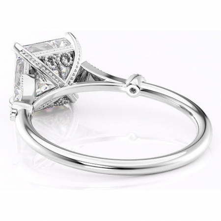 Inel de logodnă Lacey din aur Alb 14kt cu moissanite tăietură princess – Pietre laterale rafinată pentru profil înalt | Personalizează și configurează gratuit online [3]