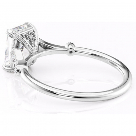 Inel de logodnă Lacey din aur Alb 14kt cu moissanite tăietură radiantă – Pietre laterale rafinată pentru profil înalt | Personalizează și configurează gratuit online [4]
