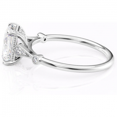 Inel de logodnă Lacey din aur Alb 14kt cu moissanite tăietură radiantă – Pietre laterale rafinată pentru profil înalt | Personalizează și configurează gratuit online [5]