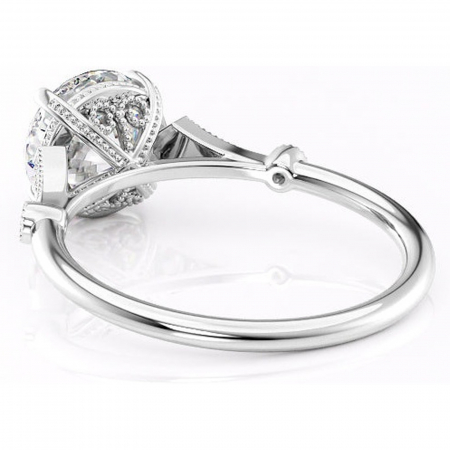 Inel de logodnă Lacey din aur Alb 14kt cu moissanite tăietură rotundă – Pietre laterale rafinată pentru profil înalt | Personalizează și configurează gratuit online [3]