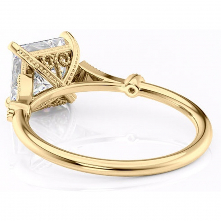 Inel de logodnă Lacey din aur Galben 14kt cu moissanite tăietură princess – Pietre laterale rafinată pentru profil înalt | Personalizează și configurează gratuit online [3]