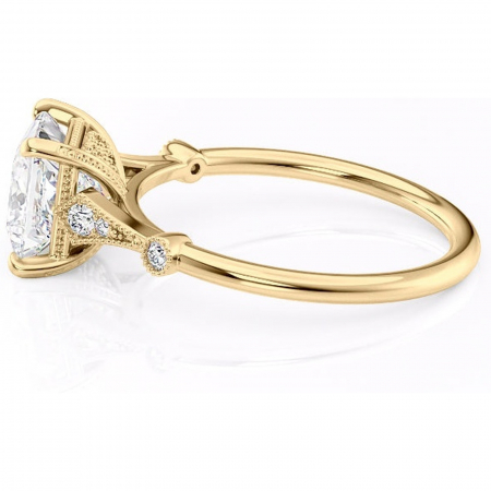 Inel de logodnă Lacey din aur Galben 14kt cu moissanite tăietură princess – Pietre laterale rafinată pentru profil înalt | Personalizează și configurează gratuit online [5]