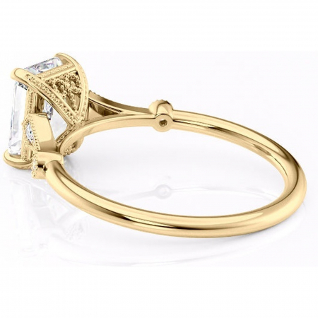 Inel de logodnă Lacey din aur Galben 18kt cu moissanite tăietură radiantă – Pietre laterale rafinată pentru profil înalt | Personalizează și configurează gratuit online [4]
