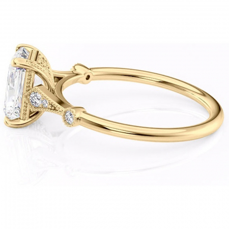 Inel de logodnă Lacey din aur Galben 18kt cu moissanite tăietură radiantă – Pietre laterale rafinată pentru profil înalt | Personalizează și configurează gratuit online [5]