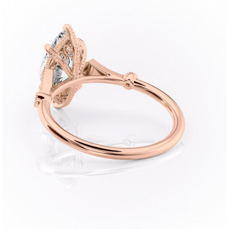 Inel de logodnă Lacey din aur Rose 18kt cu moissanite tăietură marquise – Pietre laterale rafinată pentru profil înalt | Personalizează și configurează gratuit online [3]