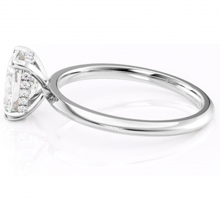 Inel de logodnă Lavender din aur Alb 14kt cu moissanite tăietură asscher – Solitar rafinată pentru profil înalt | Personalizează și configurează gratuit online [5]