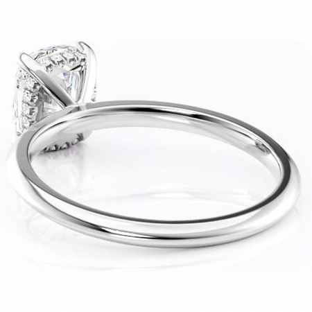 Inel de logodnă Lavender din aur Alb 14kt cu moissanite tăietură asscher – Solitar rafinată pentru profil înalt | Personalizează și configurează gratuit online [3]