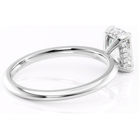 Inel de logodnă Lavender din aur Alb 14kt cu moissanite tăietură asscher – Solitar rafinată pentru profil înalt | Personalizează și configurează gratuit online [2]