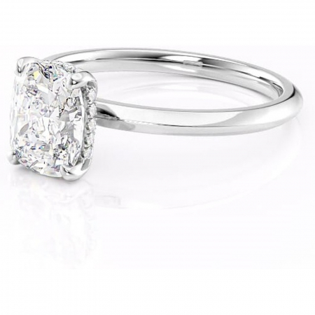 Inel de logodnă Lavender din aur Alb 14kt cu moissanite tăietură asscher – Solitar rafinată pentru profil înalt | Personalizează și configurează gratuit online [6]