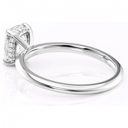 Inel de logodnă Lavender din aur Alb 14kt cu moissanite tăietură asscher – Solitar rafinată pentru profil înalt | Personalizează și configurează gratuit online [4]