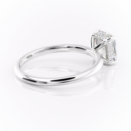 Inel de logodnă Lavender din aur Alb 14kt cu moissanite tăietură asscher – Solitar rafinată pentru profil înalt | Personalizează și configurează gratuit online [2]