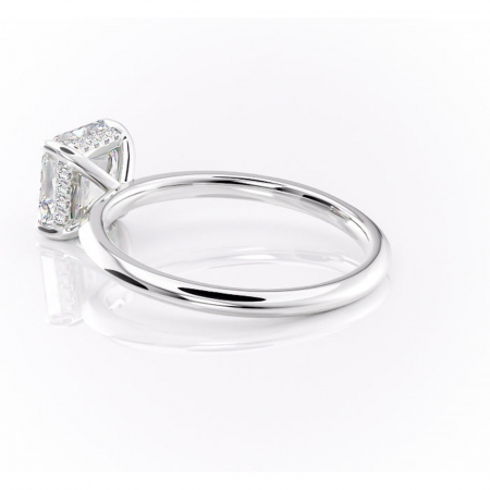 Inel de logodnă Lavender din aur Alb 14kt cu moissanite tăietură asscher – Solitar rafinată pentru profil înalt | Personalizează și configurează gratuit online [4]