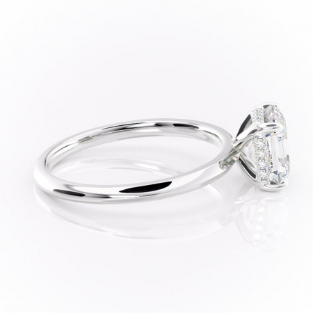 Inel de logodnă Lavender din aur Alb 14kt cu moissanite tăietură asscher – Solitar rafinată pentru profil înalt | Personalizează și configurează gratuit online [1]