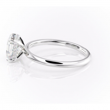 Inel de logodnă Lavender din aur Alb 14kt cu moissanite tăietură asscher – Solitar rafinată pentru profil înalt | Personalizează și configurează gratuit online [5]