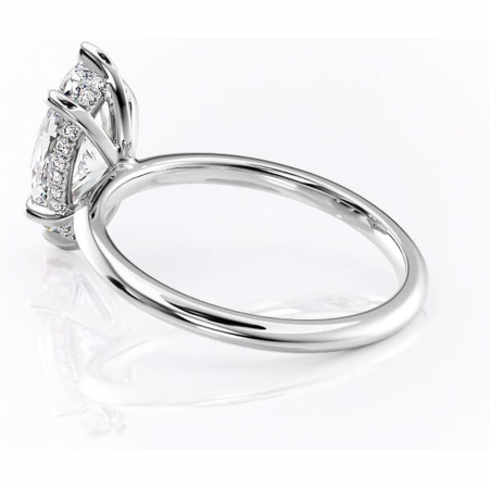 Inel de logodnă Lavender din aur Alb 14kt cu moissanite tăietură marquise – Solitar rafinată pentru profil înalt | Personalizează și configurează gratuit online [4]