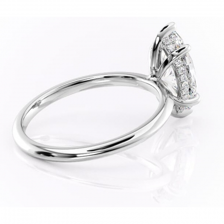 Inel de logodnă Lavender din aur Alb 14kt cu moissanite tăietură marquise – Solitar rafinată pentru profil înalt | Personalizează și configurează gratuit online [2]