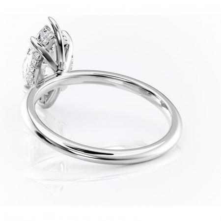 Inel de logodnă Lavender din aur Alb 14kt cu moissanite tăietură marquise – Solitar rafinată pentru profil înalt | Personalizează și configurează gratuit online [3]