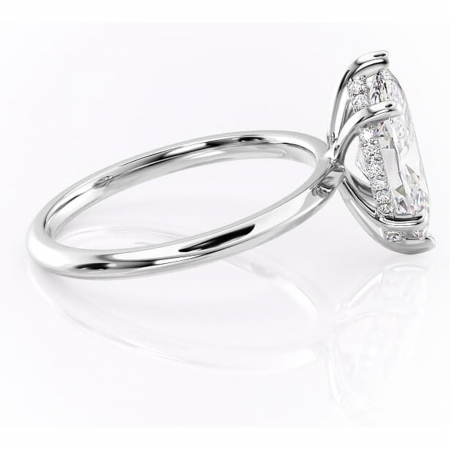 Inel de logodnă Lavender din aur Alb 14kt cu moissanite tăietură marquise – Solitar rafinată pentru profil înalt | Personalizează și configurează gratuit online [1]