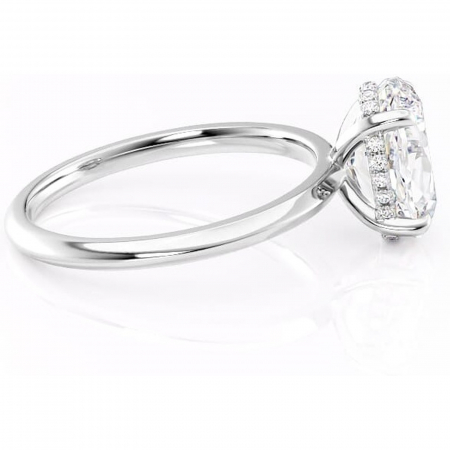 Inel de logodnă Lavender din aur Alb 14kt cu moissanite tăietură ovală – Solitar rafinată pentru profil înalt | Personalizează și configurează gratuit online [1]