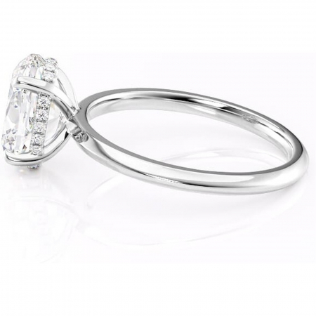 Inel de logodnă Lavender din aur Alb 14kt cu moissanite tăietură ovală – Solitar rafinată pentru profil înalt | Personalizează și configurează gratuit online [5]