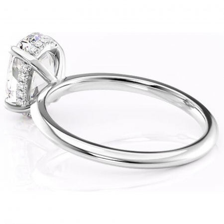 Inel de logodnă Lavender din aur Alb 14kt cu moissanite tăietură ovală – Solitar rafinată pentru profil înalt | Personalizează și configurează gratuit online [4]