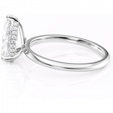 Inel de logodnă Lavender din aur Alb 18kt cu moissanite tăietură pară – Solitar rafinată pentru profil înalt | Personalizează și configurează gratuit online [5]