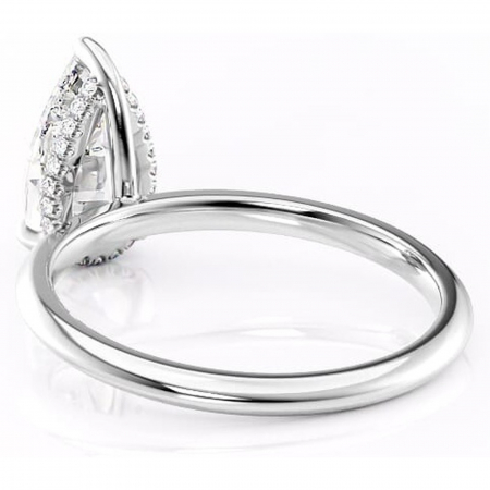 Inel de logodnă Lavender din aur Alb 18kt cu moissanite tăietură pară – Solitar rafinată pentru profil înalt | Personalizează și configurează gratuit online [3]