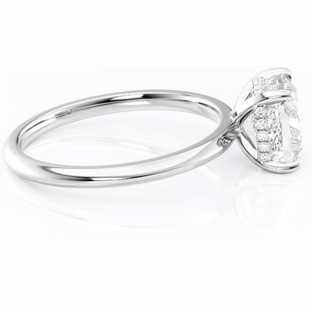 Inel de logodnă Lavender din aur Alb 14kt cu moissanite tăietură pernă – Solitar rafinată pentru profil înalt | Personalizează și configurează gratuit online [1]