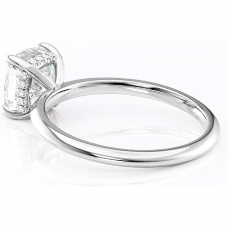 Inel de logodnă Lavender din aur Alb 14kt cu moissanite tăietură pernă – Solitar rafinată pentru profil înalt | Personalizează și configurează gratuit online [4]