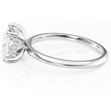 Inel de logodnă Lavender din aur Alb 14kt cu moissanite tăietură princess – Solitar rafinată pentru profil înalt | Personalizează și configurează gratuit online [5]