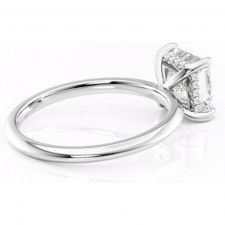 Inel de logodnă Lavender din aur Alb 14kt cu moissanite tăietură princess – Solitar rafinată pentru profil înalt | Personalizează și configurează gratuit online [2]