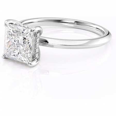 Inel de logodnă Lavender din aur Alb 14kt cu moissanite tăietură princess – Solitar rafinată pentru profil înalt | Personalizează și configurează gratuit online [6]