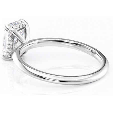 Inel de logodnă Lavender din aur Alb 14kt cu moissanite tăietură radiantă – Solitar rafinată pentru profil înalt | Personalizează și configurează gratuit online [4]