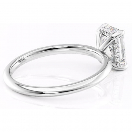 Inel de logodnă Lavender din aur Alb 14kt cu moissanite tăietură radiantă – Solitar rafinată pentru profil înalt | Personalizează și configurează gratuit online [2]