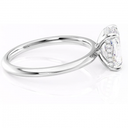 Inel de logodnă Lavender din aur Alb 14kt cu moissanite tăietură radiantă – Solitar rafinată pentru profil înalt | Personalizează și configurează gratuit online [1]