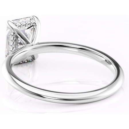 Inel de logodnă Lavender din aur Alb 14kt cu moissanite tăietură radiantă – Solitar rafinată pentru profil înalt | Personalizează și configurează gratuit online [3]