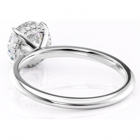 Inel de logodnă Lavender din aur Alb 14kt cu moissanite tăietură rotundă – Solitar rafinată pentru profil înalt | Personalizează și configurează gratuit online [3]