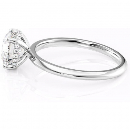 Inel de logodnă Lavender din aur Alb 14kt cu moissanite tăietură rotundă – Solitar rafinată pentru profil înalt | Personalizează și configurează gratuit online [5]