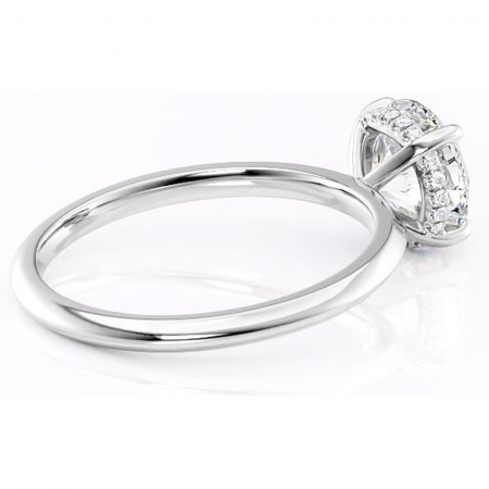 Inel de logodnă Lavender din aur Alb 14kt cu moissanite tăietură rotundă – Solitar rafinată pentru profil înalt | Personalizează și configurează gratuit online [2]